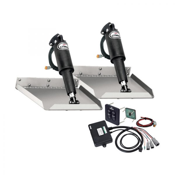 Lenco Marine® - Edge Mount 12V Electric Trim Tab Kit with Tactile Switch, Pair