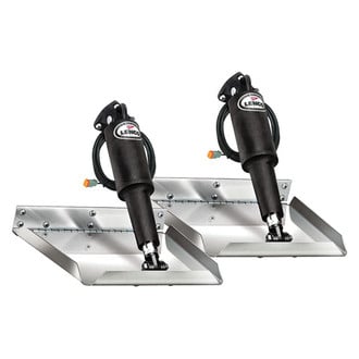 Lenco Marine® 15116-101 - Edge Mount Electro-Polished 12V Electric Trim Tab w/o Switch, Pair