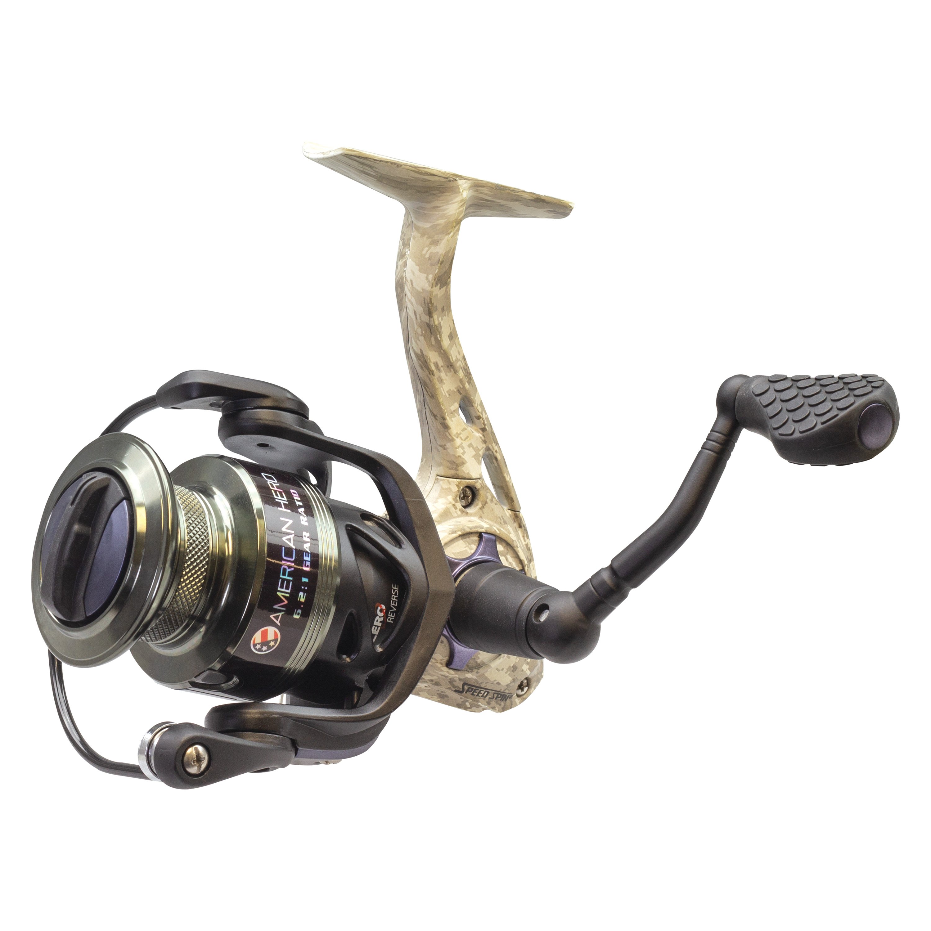 Lew's® AHC200 - American Hero™ 9 oz. 6.2:1 Right/Left Hand Camo Spinning  Reel