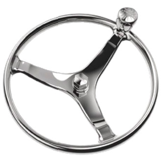 Lewmar® - 13-1/2" D Polished Stainless Steel Power Grip Steering Wheel with 12 mm Nut