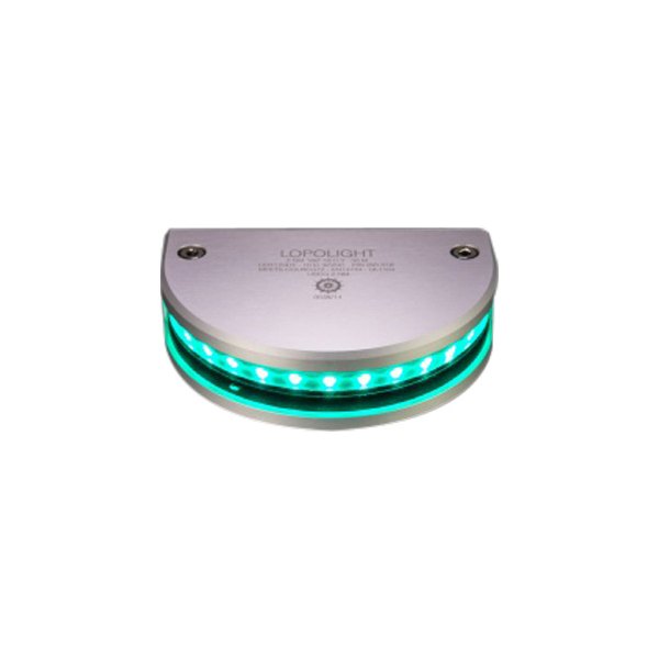 Lopolight® - 180° Silver Housing Green Vertical Mount LED Navigation Light
