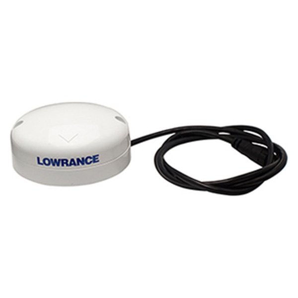 Lowrance® - Point-1 White GPS Antenna/Compass with 4' Cable and Pole/Surface Mount
