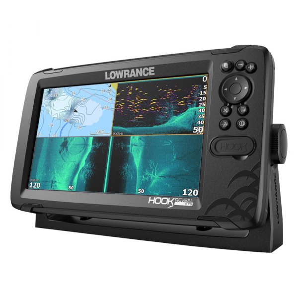 Lowrance® - HOOK Reveal 9" Fish Finder/Chartplotter with TripleShot Transducer, C-Map Contour+ US Inland Charts