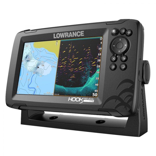 Lowrance® - HOOK Reveal 7" Fish Finder/Chartplotter with TripleShot Transducer, C-Map Contour+ US Inland Charts