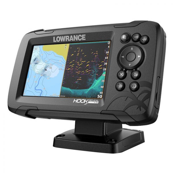 Lowrance® - HOOK Reveal 5" Fish Finder/Chartplotter with SplitShot Transducer, C-Map Contour+ US Inland Charts