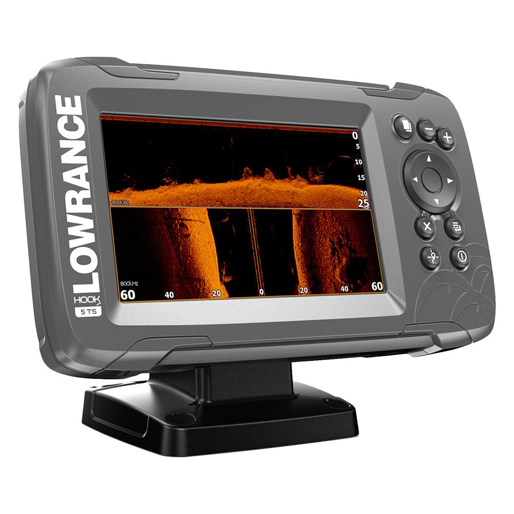 Lowrance® 055-14285-001 - HOOK² 5 Fish Finder/Chartplotter with TripleShot  Transducer, C-Map Essentials US Charts 