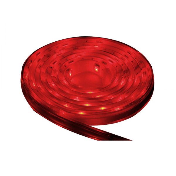 Lunasea Lighting® - 16.4'L 12V DC Red Surface Mount LED Strip Light with Connector