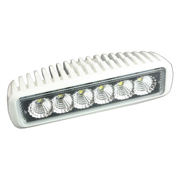 Lunasea Lighting® - 60° 1250 lm 10 - 32 V DC 6.3" L x 2.5" W x 1.9" H White Bracket Mount Work Beam Utility LED Flood Light