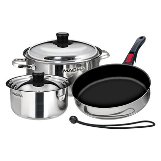 Magma® - Nesting Ceramic Coated Stainless Steel Induction Non-Stick Cookware Set