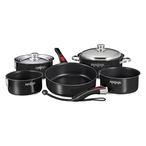 Magma® - Nesting Black Ceramic Coated Stainless Steel Induction Non-Stick Cookware Set, 10 Pieces