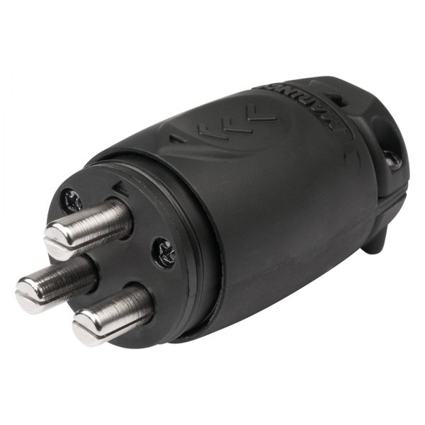 Marinco® - 70 A 12/24 V 6 AWG 3-Wire Black Trolling Motor Male Plug