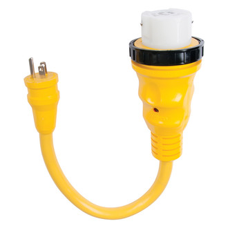 Marinco® - 50 A 125/250 V Female to 15 A 125 V Male Pigtail Adapter with LED Indicator