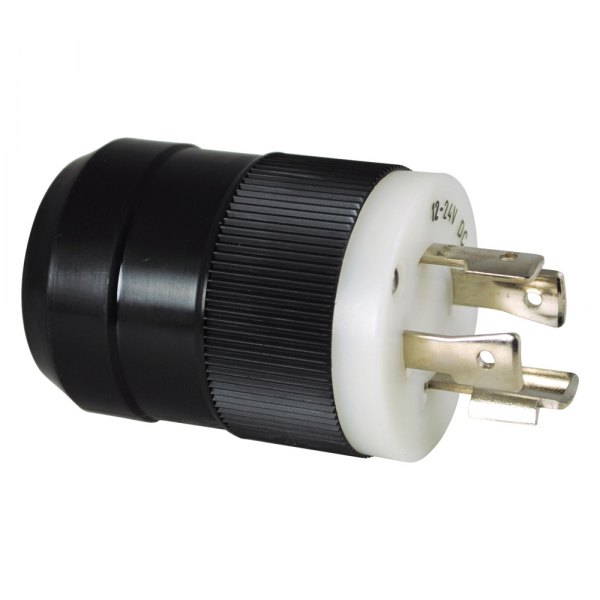 Marinco® - 60 A 12/24 V 8 AWG 4-Wire Black Trolling Motor Male Plug