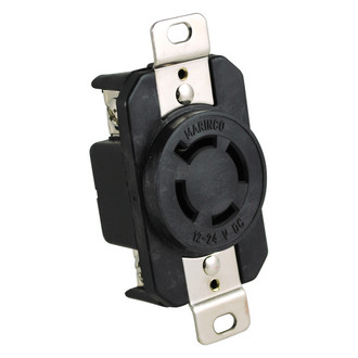 Marinco® - 12/24 V 4-Wire Black Nylon Trolling Motor Receptacle