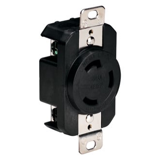 Marinco® 305CRRB - 30 A 125 V 2-Pole 3-Wire Black Locking Dock Side Receptacle