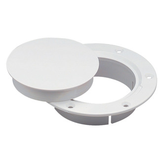 Marinco® N10863DW - 3-3/4" O.D. x 3" I.D. White Snap-In Deck Plate