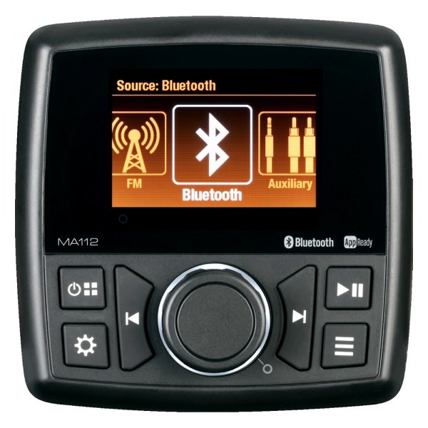 Marine Audio® - Black AM/FM/Bluetooth Stereo Receiver