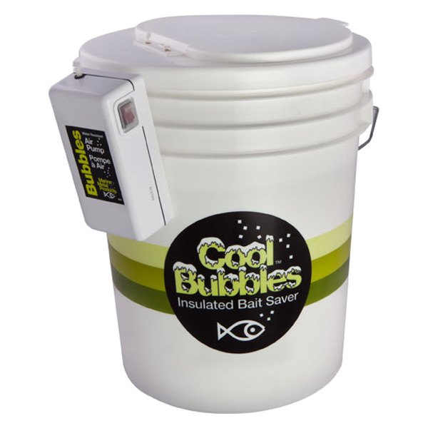 Marine Metal Products® - Cool Bubbles™ B-3 Pump 15.2 qt White Insulated Bait Bucket