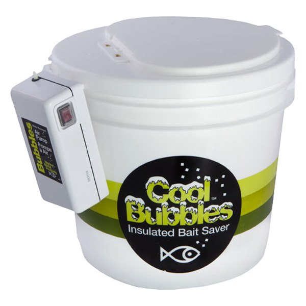 Marine Metal Products® - Cool Bubbles™ 10.5 qt White Insulated Bait Bucket