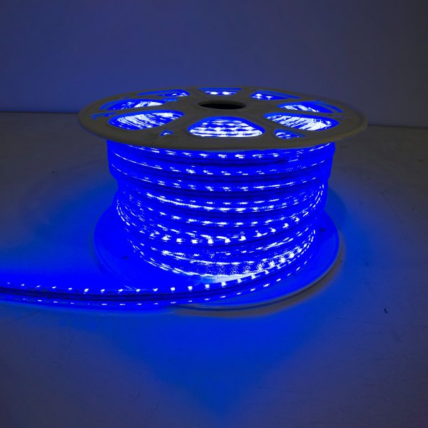 Marine Sport Lighting® - 164'L 110V AC Blue Clear Silicone Surface Mount Pier LED Strip Light