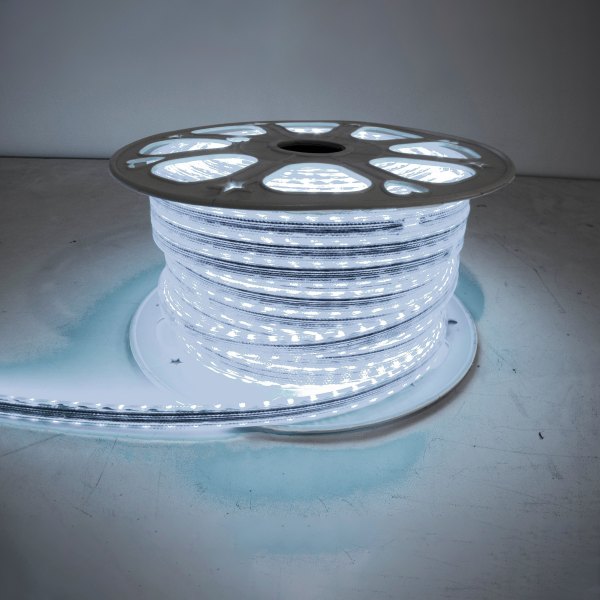 Marine Sport Lighting® - 164'L 110V AC Cool White Clear Silicone Surface Mount Pier LED Strip Light