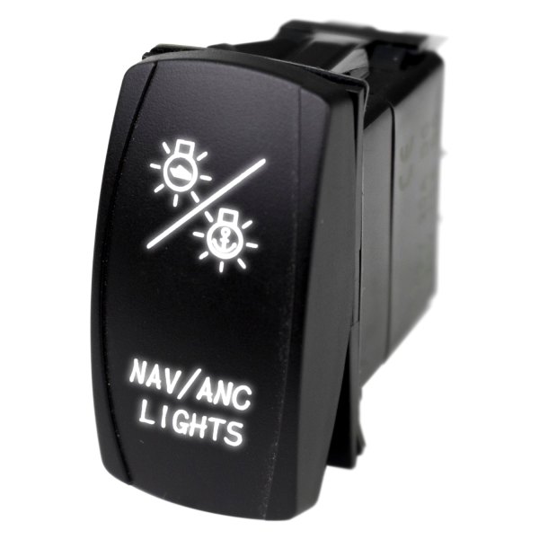 Marine Sport Lighting® - 12 V DC 20 A On/Off White 1-Pole SPST LED Rocker Switch for NAV Lights, 5 Pieces