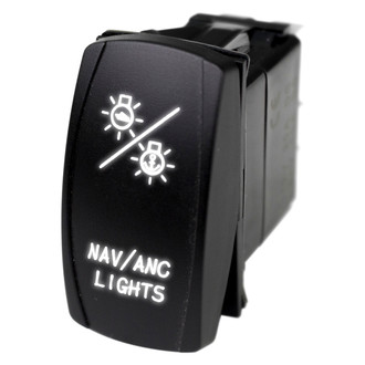 Marine Sport Lighting® - 12 V DC 20 A On/Off White 1-Pole SPST LED Rocker Switch for NAV Lights , 5 Pieces