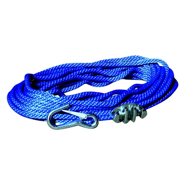 Panther® - 3/8" D x 50' L Blue Polypropylene Anchor Line with Cleat and Spring Hook