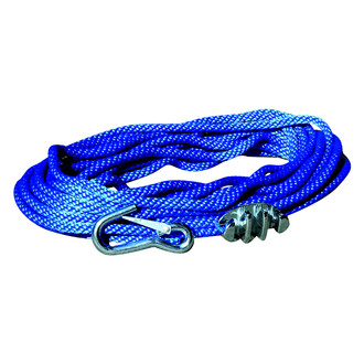 Panther® 757000 - 3/8" D x 50' L Blue Polypropylene Anchor Line with Cleat and Spring Hook