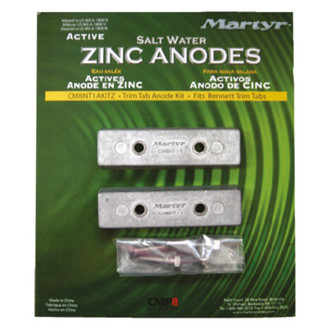 Martyr® - Bennet™ 3.78" L x 1.1" W x 0.57" H Zinc Trim Tab Anode Kit