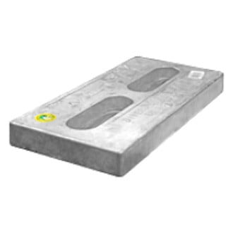 Martyr® - Diver's Dream™ 12" L x 6" W x 1" H Zinc Rectangular Hull Plate Anode