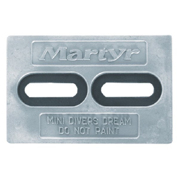 Martyr® - Diver's Dream™ 5.9" L x 3.9" W x 0.5" H Zinc Rectangular Hull Plate Anode