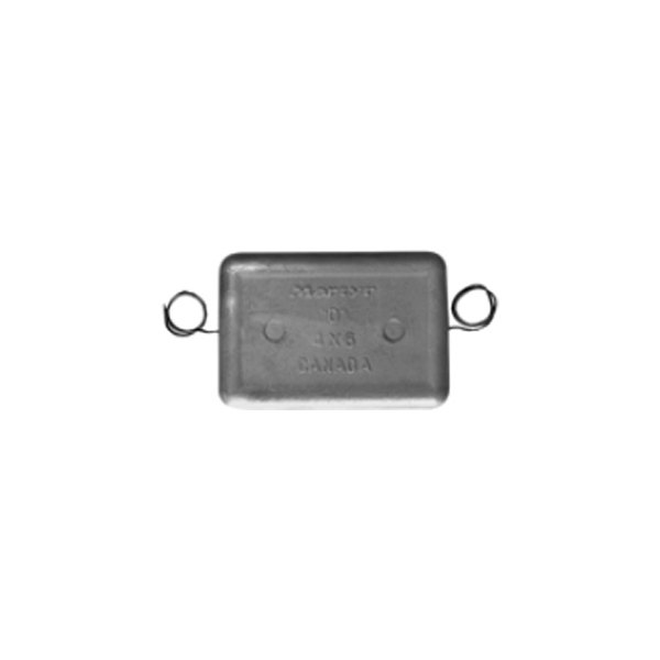 Martyr® - 4.5" L x 2.5" W x 0.65" H Zinc Rectangular Hull Plate Anode with Straps