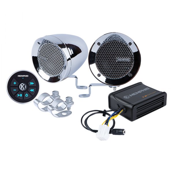Memphis Audio® - 100W 2-Way 4-Ohm Chrome Bullet Style Wake Tower Speaker System with Bluetooth Controller, Pair