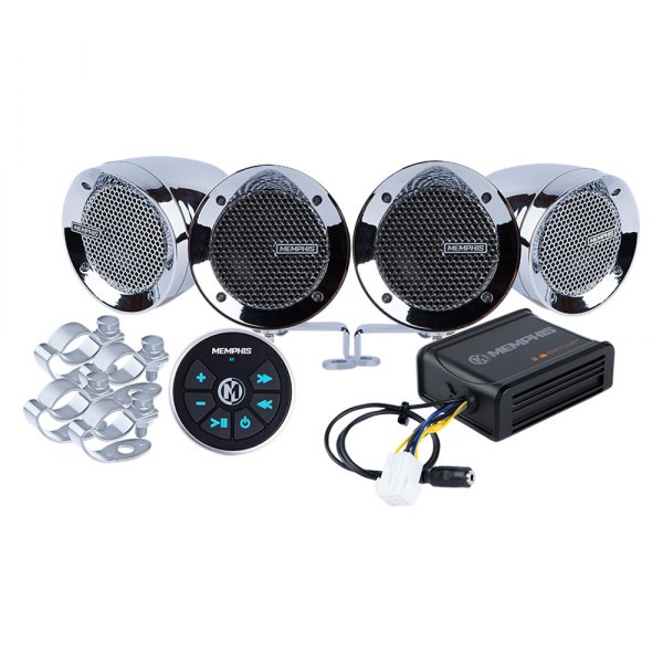 Memphis Audio® - 100W 2-Way 4-Ohm 3" Black Bullet Style Wake Tower Speakers with Bluetooth Controller, 4 Pack