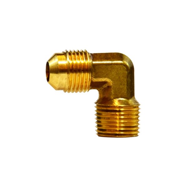 Midland Metal® - 3/8" Flare(M) to 1/2" NPT(M) 90° Brass Elbow Pipe/Pipe Adapter