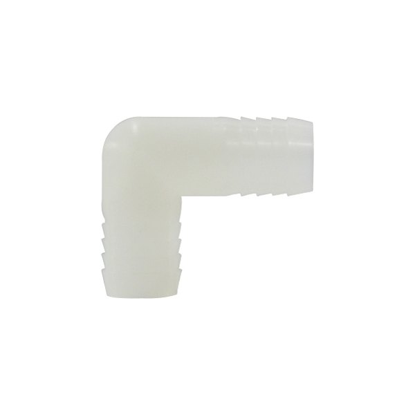 Midland Metal® - 1/2" I.D. 90° Nylon White Elbow Hose/Hose Splicer