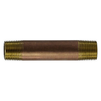 Midland Metal® - 3/8"-18 Brass Lead Free Pipe Long Nipple
