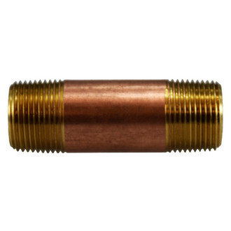 Midland Metal® - 3/4"-14 Brass Lead Free Pipe Long Nipple