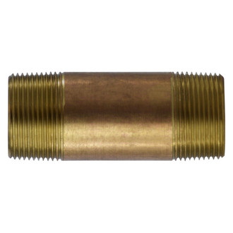 Midland Metal® - 1-1/4"-11-1/2 Brass Lead Free Pipe Long Nipple