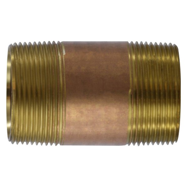 Midland Metal® - 1-1/2"-11-1/2 Brass Lead Free Pipe Long Nipple