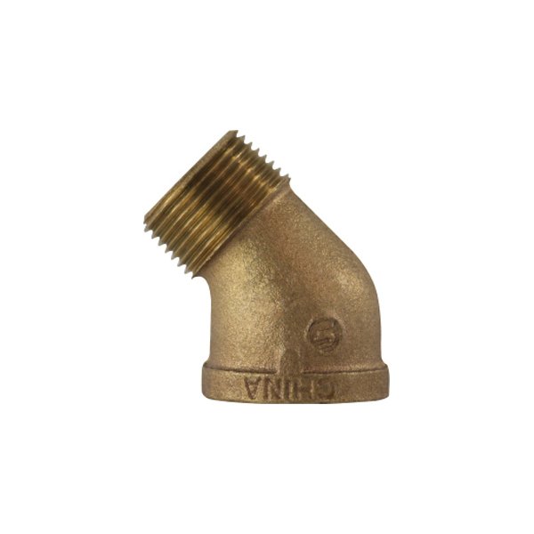 Midland Metal® - 1/4" NPT(M) to 1/4" NPT(F) 45° Bronze Elbow Street Pipe/Pipe Adapter