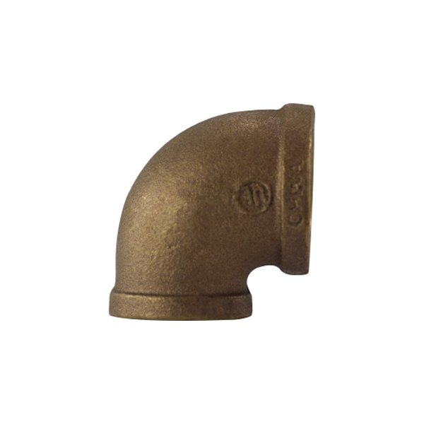 Midland Metal® - 1/2" NPT(F) to 3/8" NPT(F) 90° Bronze Elbow Reducing Pipe/Pipe Adapter
