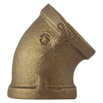 Midland Metal® - 1-1/2" NPT(F) to 1-1/2" NPT(F) 45° Bronze Elbow Pipe/Pipe Splicer