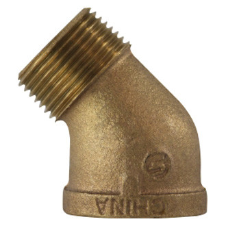 Midland Metal® - 1" NPT(M) to 1" NPT(F) 45° Bronze Elbow Street Pipe/Pipe Adapter