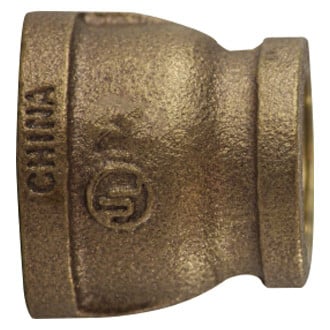 Midland Metal® - 1-1/4" NPT(F) to 3/4" NPT(F) Bronze Lead Free Reducing Pipe/Pipe Coupling