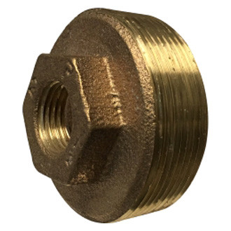 Midland Metal® - 1" NPT(M) to 3/8" NPT(F) Bronze Lead Free Pipe/Pipe Hex Bushing