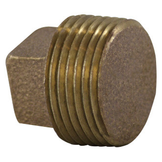 Midland Metal® - 3/8" NPT Solid Bronze Square Hex Head Plug