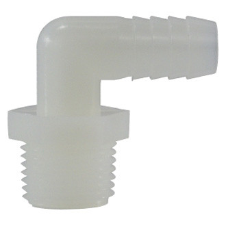 Midland Metal® - 1-1/4" Hose I.D. to 1-1/4" MIP 90° Nylon White Elbow Hose/Pipe Adapter