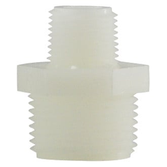 Midland Metal® - 3/4" MIP(M) to 3/8" MIP(M) Nylon White Pipe/Pipe Hex Adapter